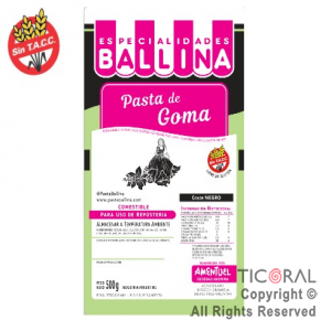 PASTA BALLINA DE GOMA COLOR NEGRO 500GRS x 1